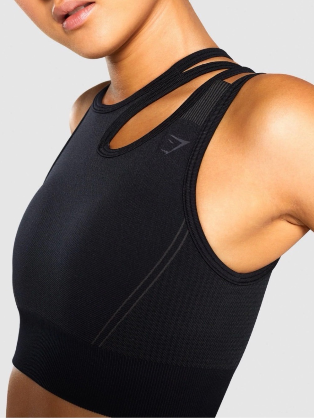 Gymshark ultra seamless black sports bra‎ size S
